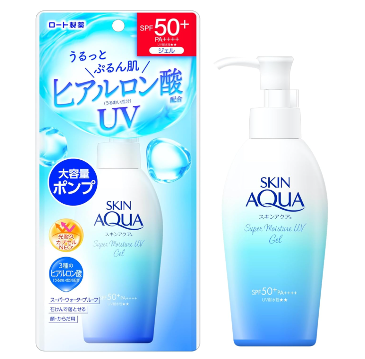 Skin Aqua Super Moisture Gel Pump SPF50+ PA++++ Sunscreen 140g Japan