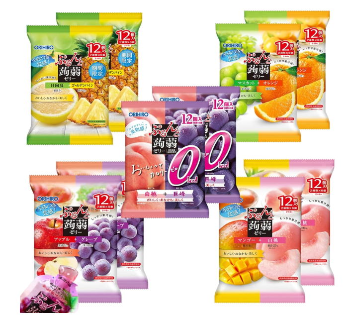 Orihiro Purunto Konnyaku Jelly Pouch 5-Variety Set 10 Bags
